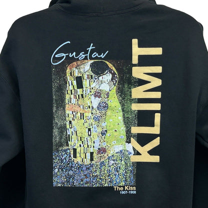 Sudadera con capucha con pintura artística de Gustav Klimt El beso para hombre, color negro