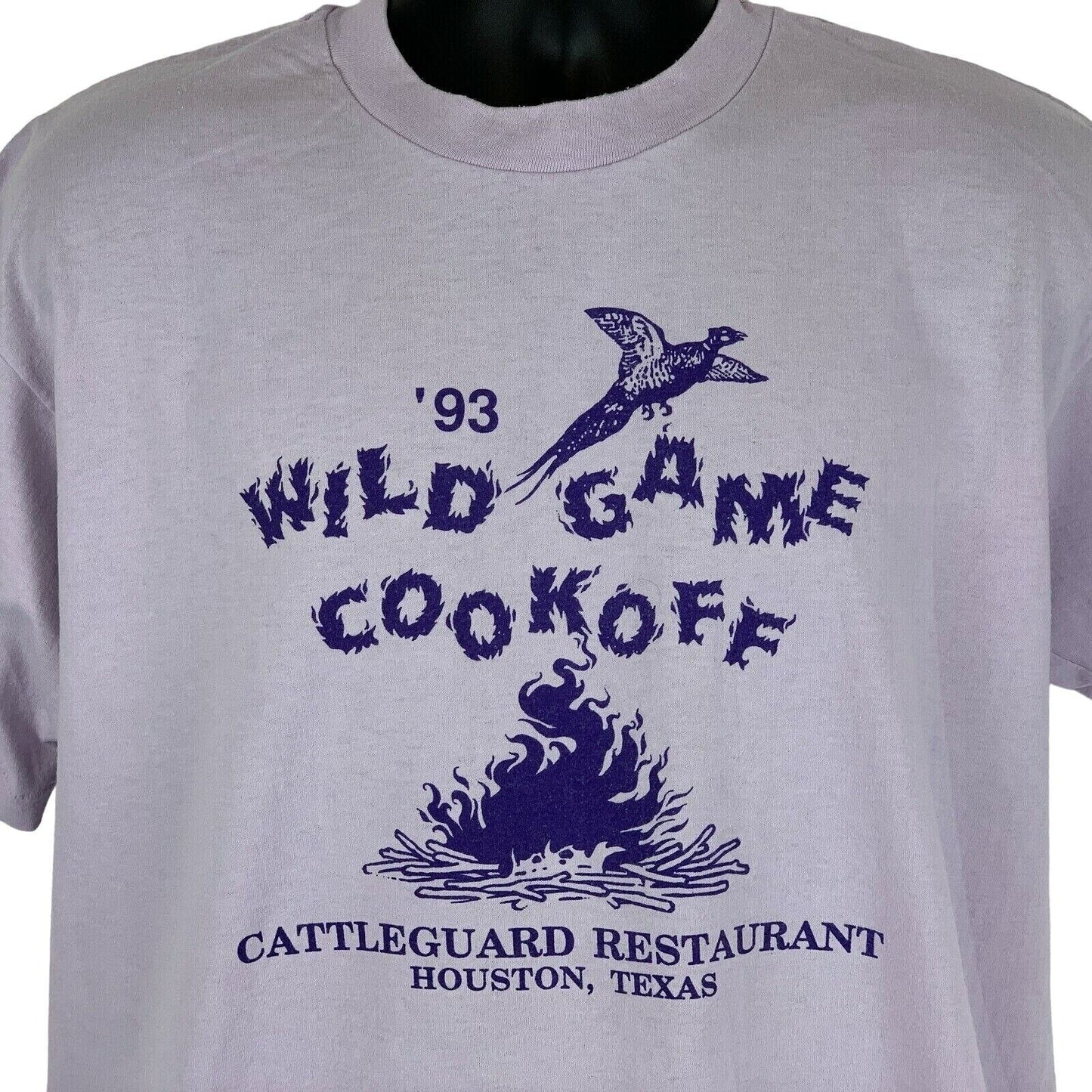 Cattle Guard Bar Wild Game Cookoff Vintage 90s T Shirt X-Large USA Mens Purple
