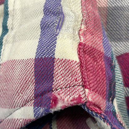 Camisa de franela a cuadros Wrangler vintage de los años 90 con botones de presión de perlas, color morado, para hombre