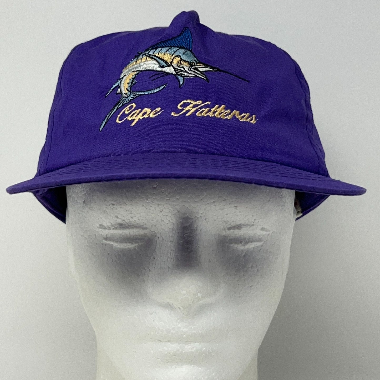 Vintage 90s Cape Hatteras Swordfish Hat Baseball Cap Fishing Snapback Purple