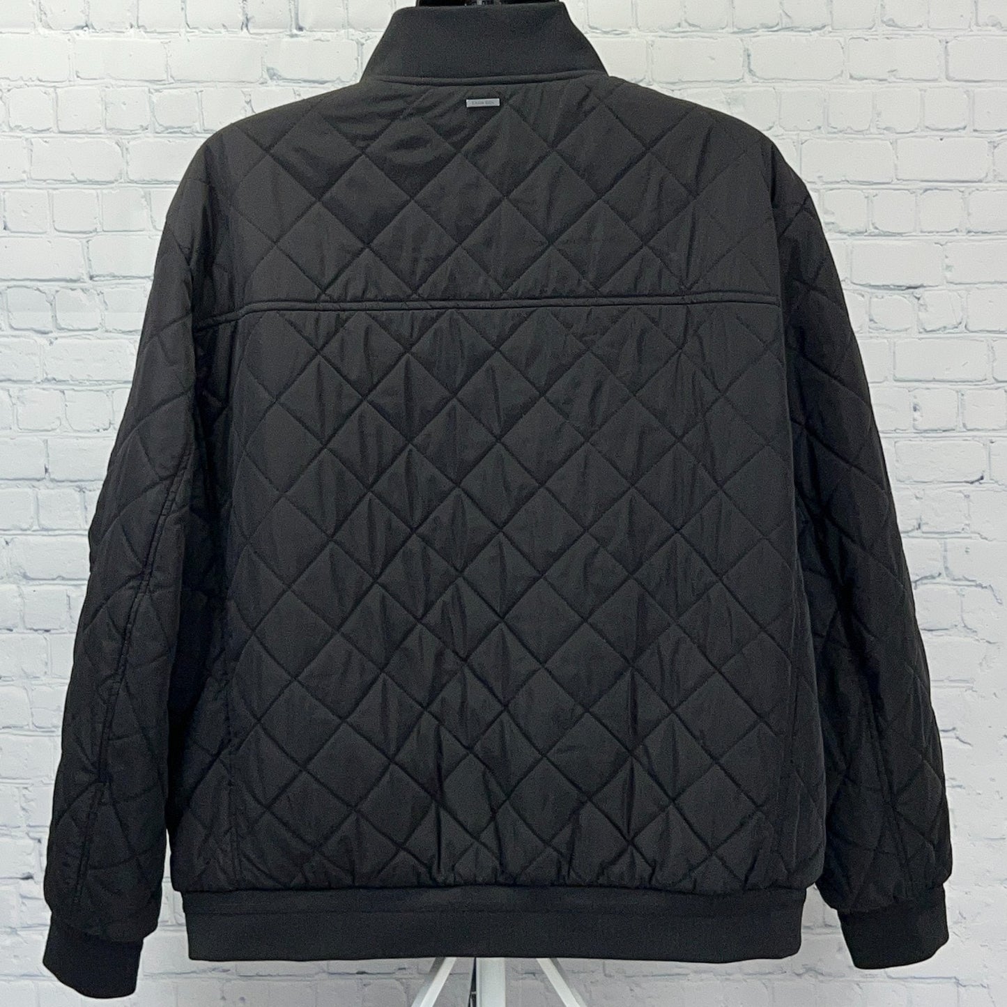 Calvin Klein Flight Jacket XXL 2XL Black Quilted Polyester Zip Pocket Bomber