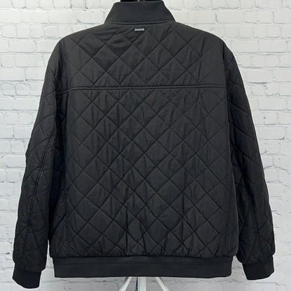 Calvin Klein Flight Jacket XXL 2XL Black Quilted Polyester Zip Pocket Bomber