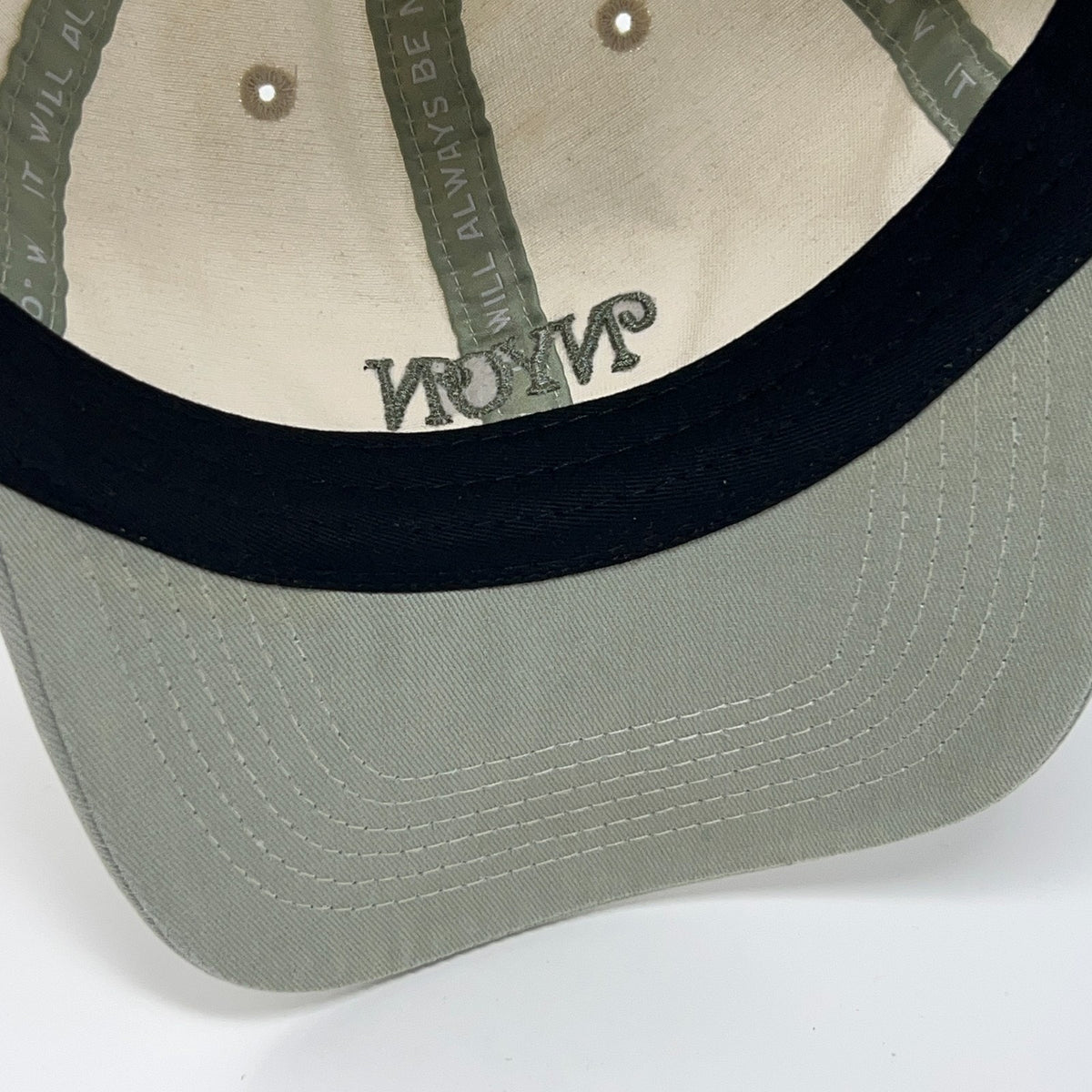 NYON New York Or Nowhere Hat Baseball Cap Dad Strapback Cream Green Embroidered