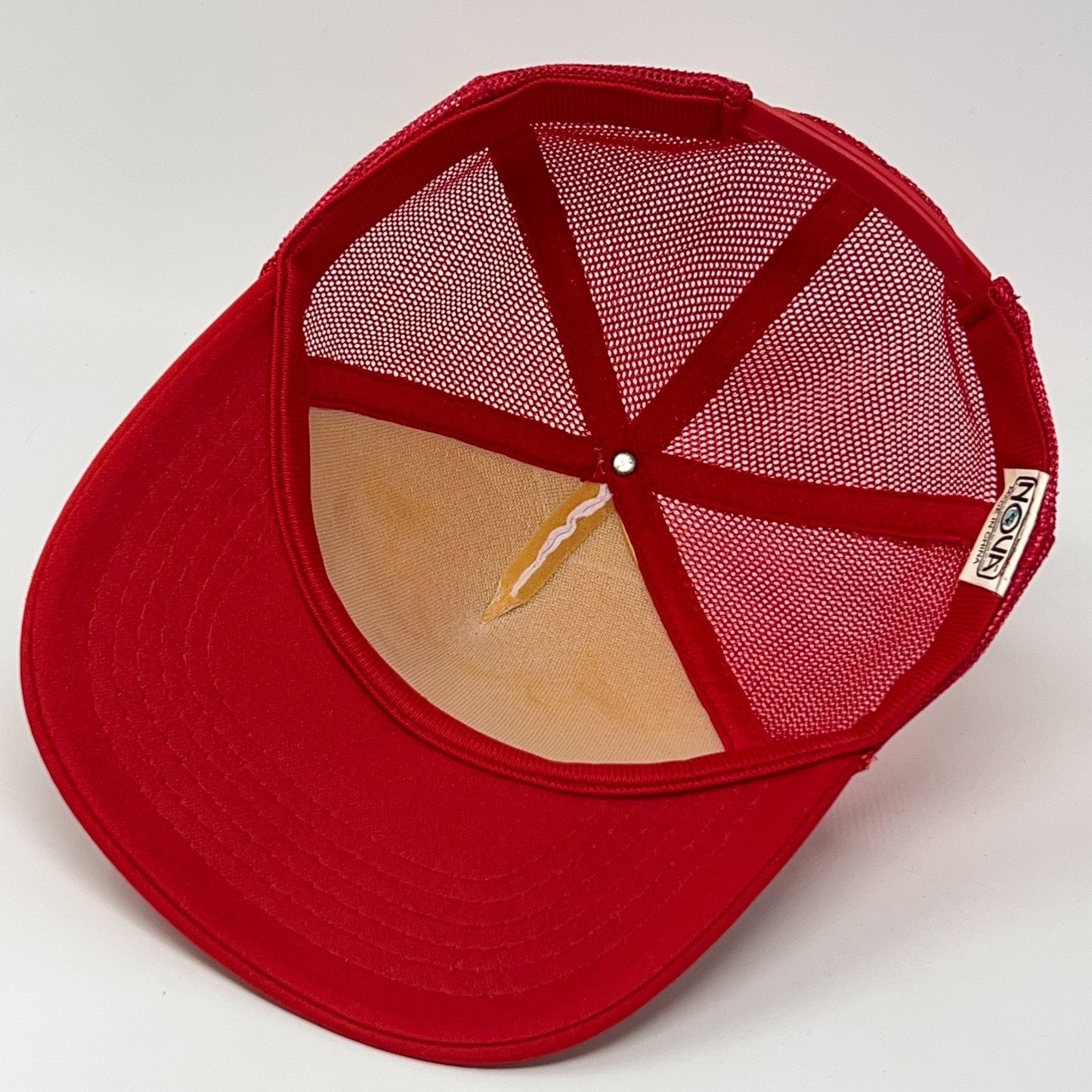 Vintage 80s Frionor Seafood Trucker Hat Baseball Cap Fish Mesh Snapback Red