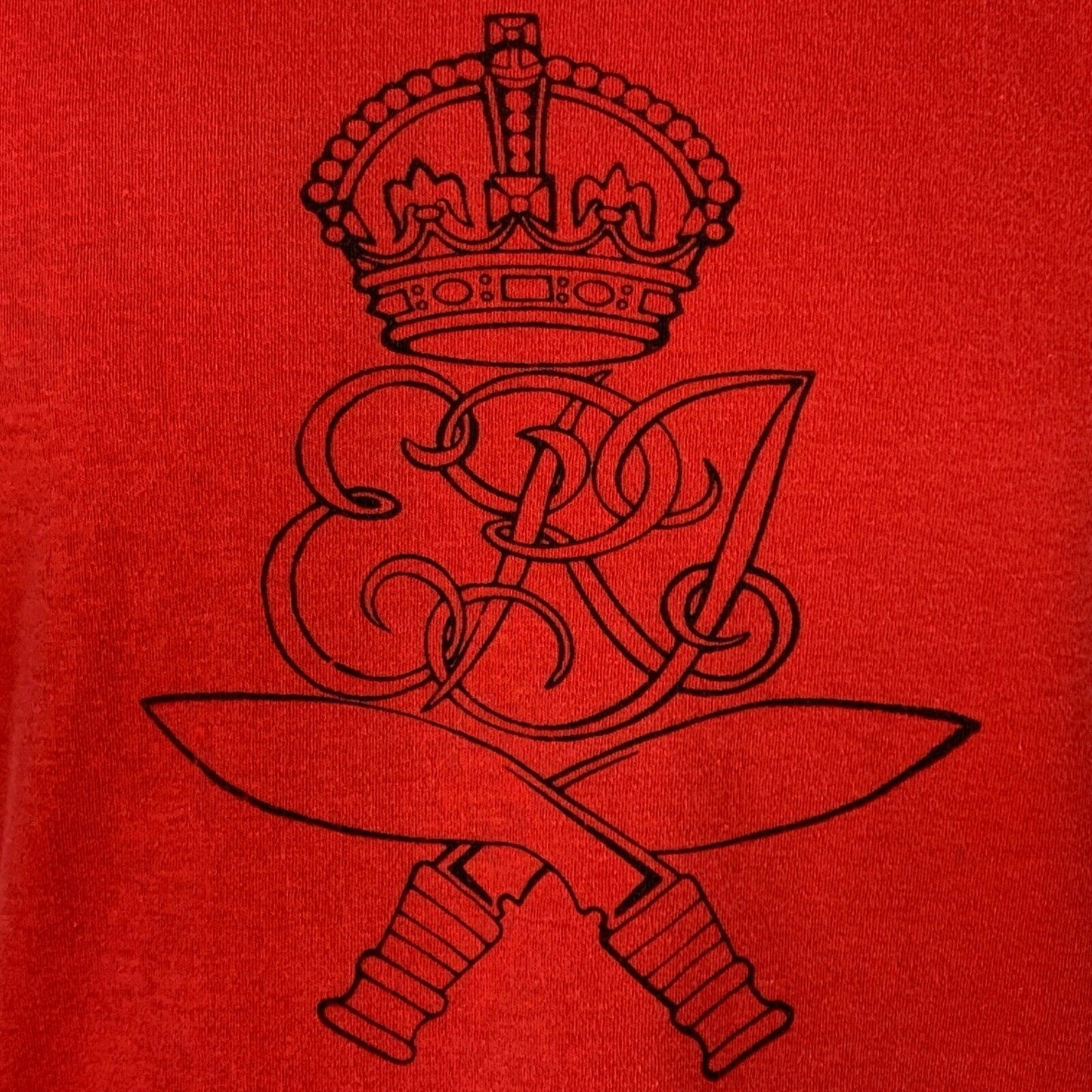 Rey Eduardo VII Gurkha Rifles Vintage Camiseta Ejército Indio Británico Camiseta Roja Pequeña