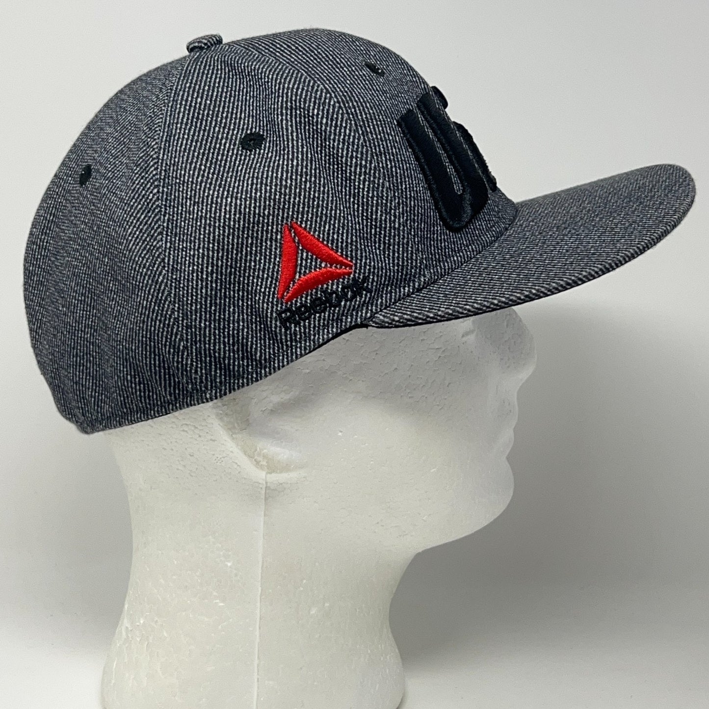 UFC Hat Baseball Cap MMA Mixed Martial Arts Reebok Gray 6 Panel Flex Fitted L-XL
