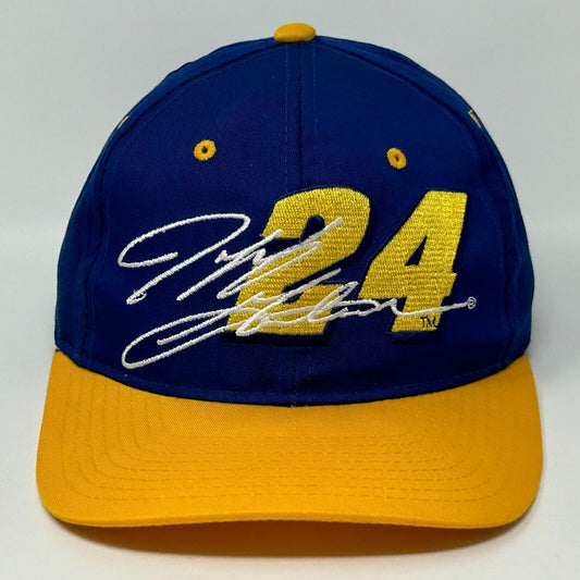 Vintage 90s Jeff Gordon NASCAR Hat Cap Blue Auto Racing Motorsports Snapback - Neon Vintage