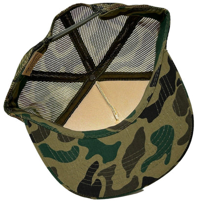 Western Pipeline Trucker Hat Vintage 80s Green Camouflage Snapback Baseball Cap