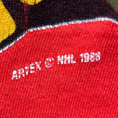 Chicago Blackhawks Vintage 80s T Shirt NHL Hockey Red Made In USA Large