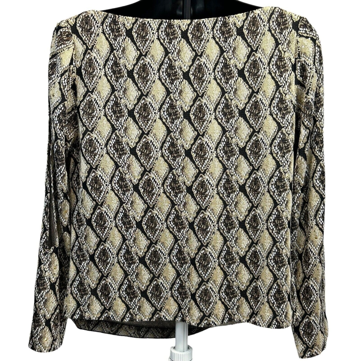 St John Evening by Marie Gray Womens Top Size 14 Snake Print Vintage Y2Ks Gold