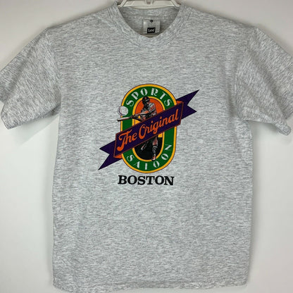 Vintage Original Sports Saloon Boston T Shirt Large 90s Baseball USA Mens Gray