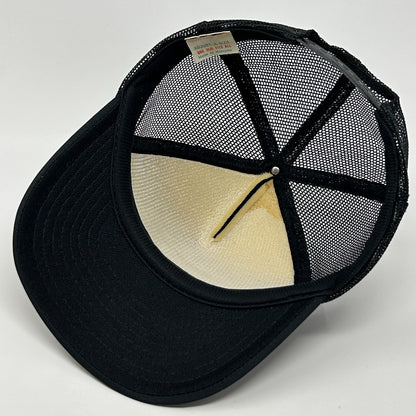 Vintage 80s Dazzle Brilliance Baffle BS Trucker Hat Baseball Cap Snapback Black