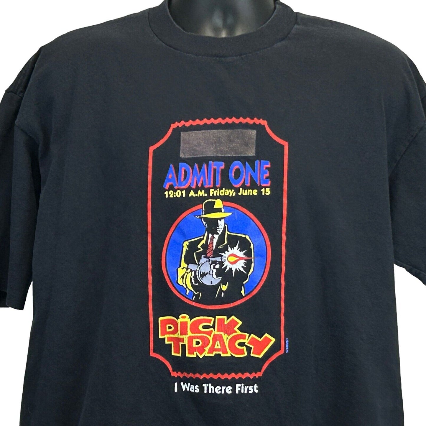 Camiseta vintage de la película Dick Tracy de los años 90, camiseta XL con estreno de película de cómics, fabricada en EE. UU.