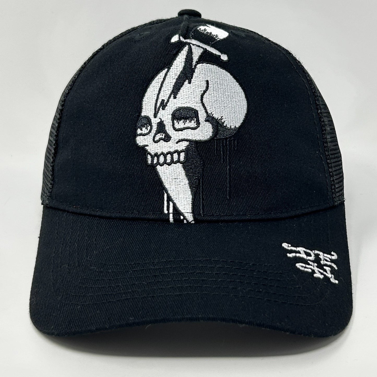 Ed Hardy Skull Dagger Trucker Hat Cap Tattoo Knife Sword Mesh Snapback Black
