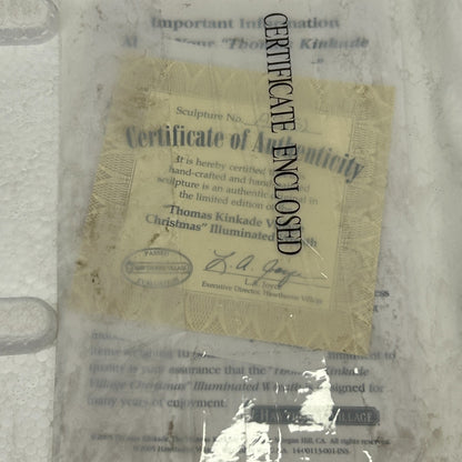 Vintage Thomas Kinkade Village Christmas Illuminated Wreath Hawthorne Light 2005 - Neon Vintage