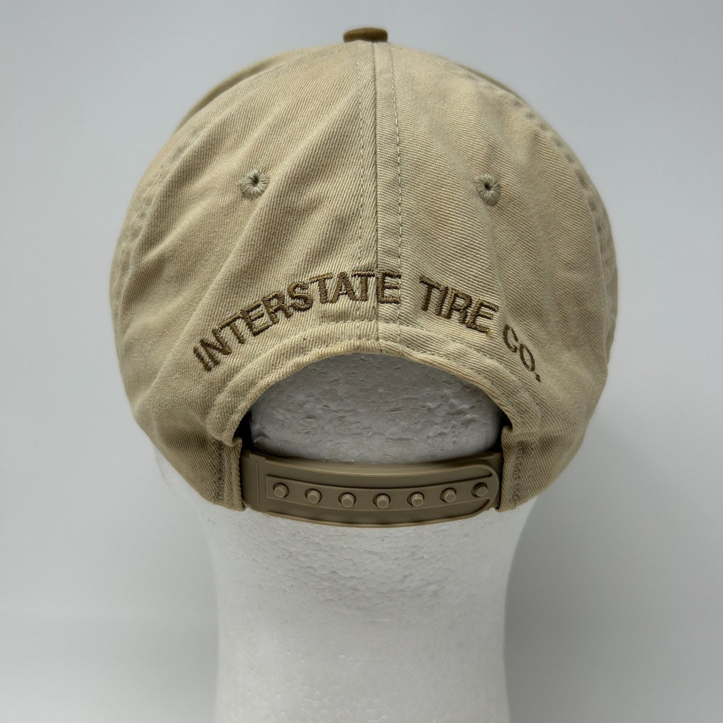 Vintage 90s Bandag Tires Hat Baseball Cap Interstate Tire Co Snapback Beige USA - Neon Vintage