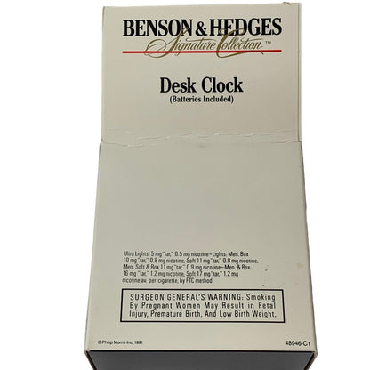 Vintage Lot of Benson & Hedges Cigarettes Desk Clock Recipe Book Pen Pencil New