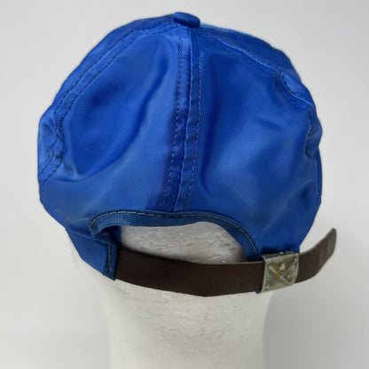Vintage 80s Studebaker's Nightclub Hat Baseball Cap Satin Leather Strapback Blue - Neon Vintage