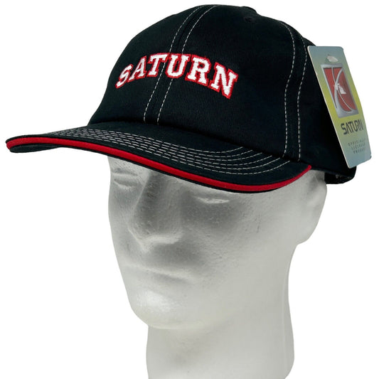 Saturn GM Hat Vintage Y2Ks Car Automobile Motors Black Strapback Baseball Cap