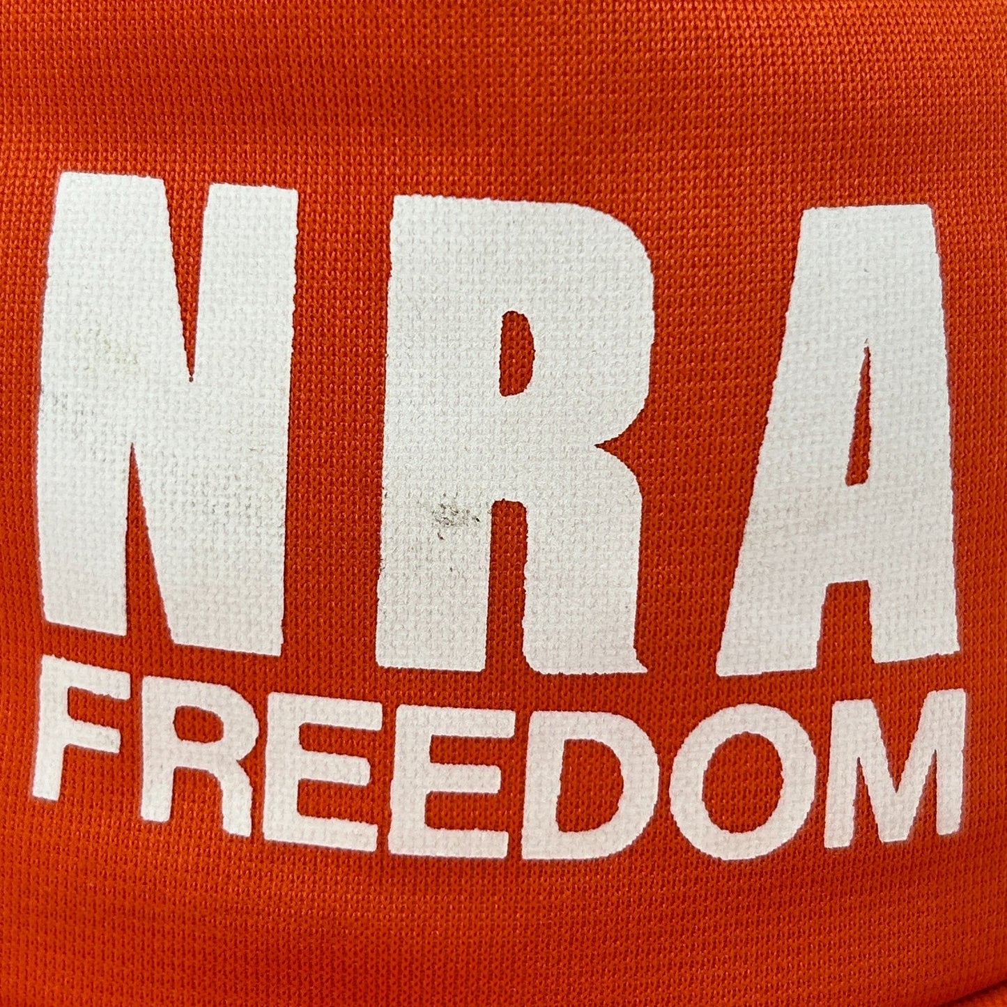 Vintage NRA Freedom Trucker Hat Baseball Cap National Rifle Association Orange