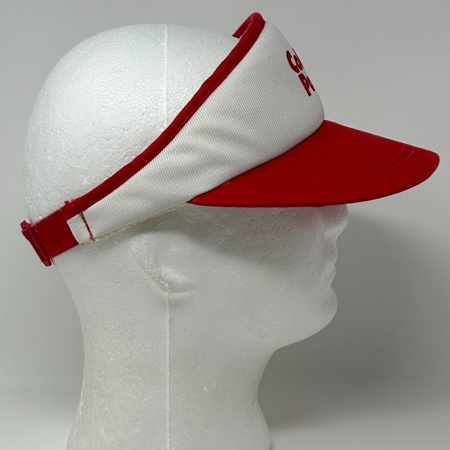 Vintage 80s 90s Collegiate Pacific Visor Hat Cap CP Logo Strapback White