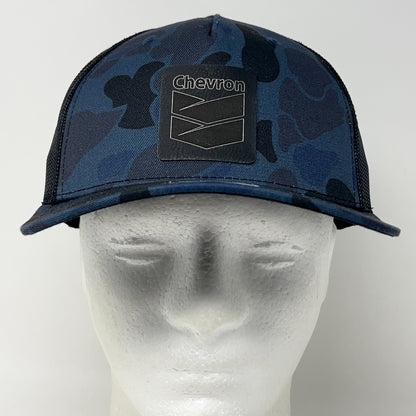 Chevron Trucker Hat Baseball Cap Mesh Snapback Blue Camo Camouflage Gas Stations
