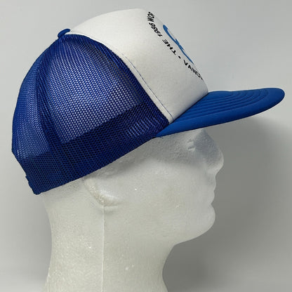 Vintage 1986 World Exposition Trucker Hat Baseball Cap Vancouver Snapback Blue