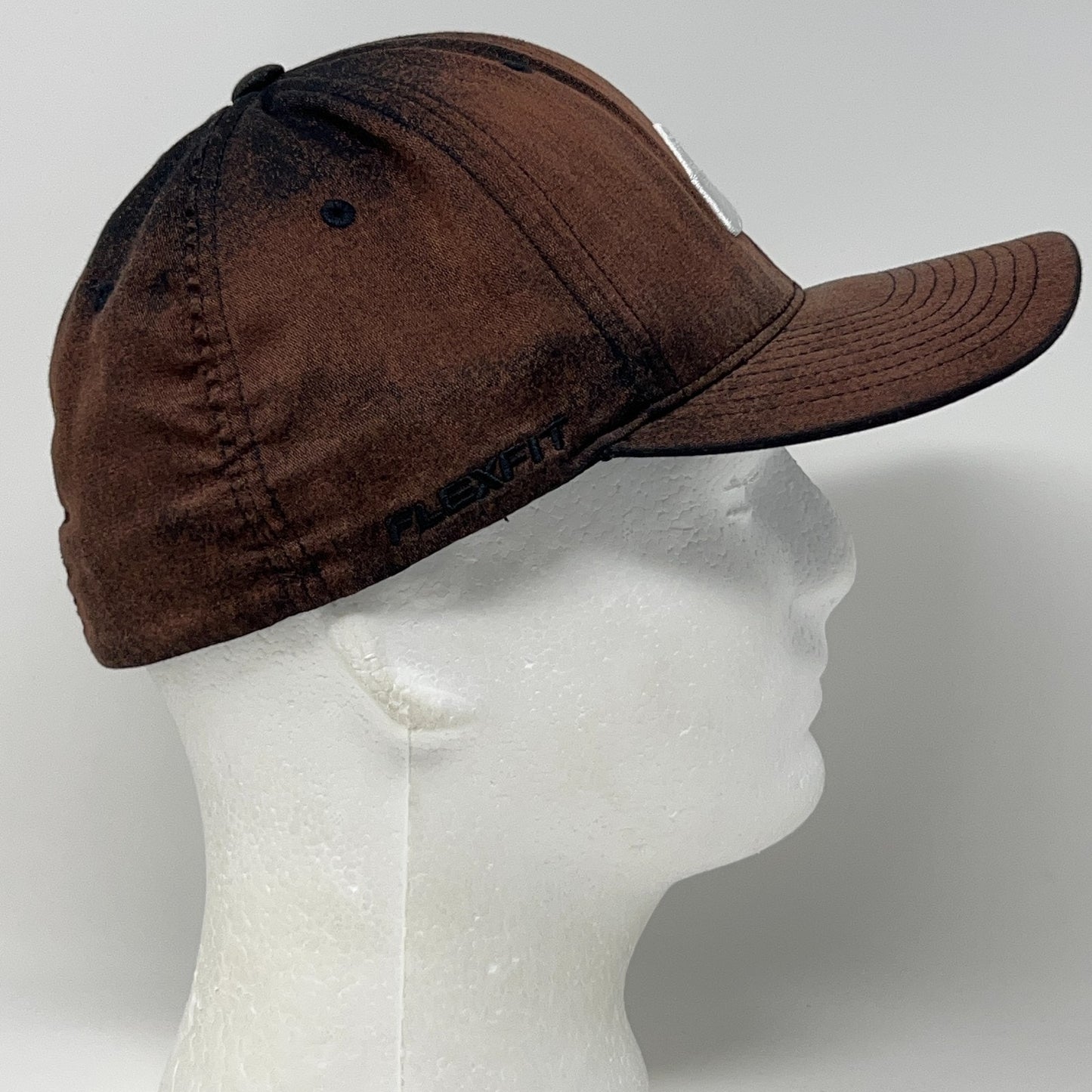 Quiksilver Hat Baseball Cap Surfer Surfing Bleach Spotted Brown FlexFit L-XL