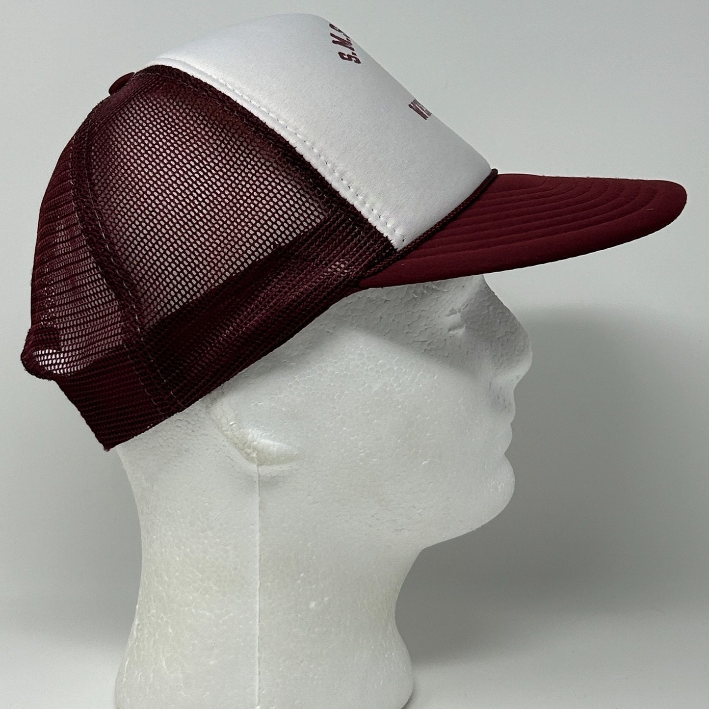 Vintage 80s SMS Bears Trucker Hat Baseball Cap Missouri State MSU Snapback Red - Neon Vintage