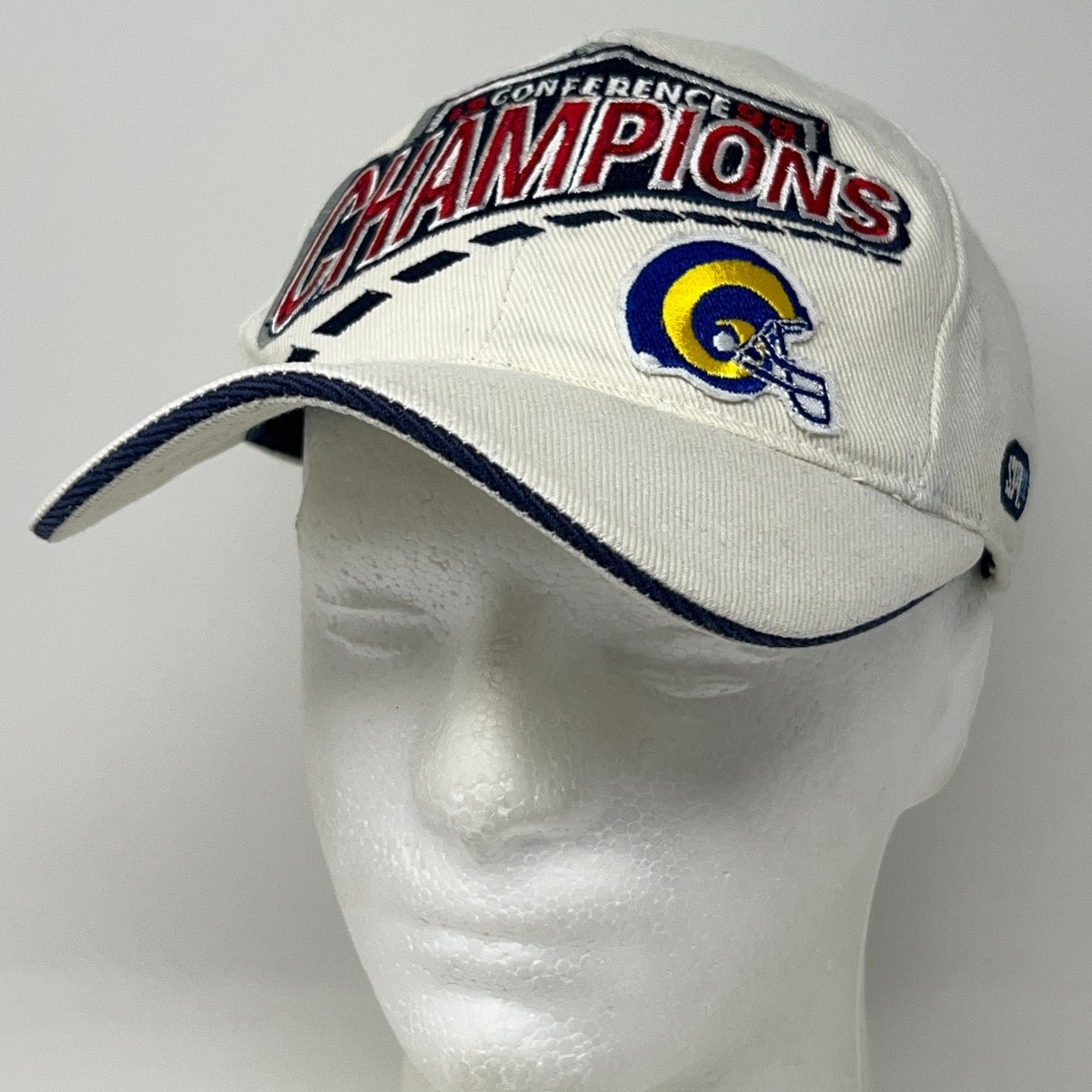 Vintage 1999 St Louis Rams NFC Conference Champions Hat Baseball Cap NFL White