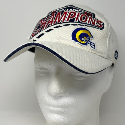 Vintage 1999 St Louis Rams NFC Conference Champions Hat Baseball Cap NFL White