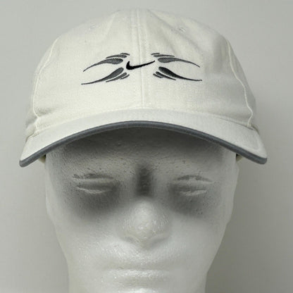 Nike Swoosh Logo Baseball Hat Cap Strapback Six Panel White