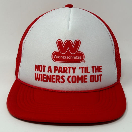 Wienerschnitzel Wiener Party Trucker Hat Baseball Cap 5 Panel Mesh Snapback Red