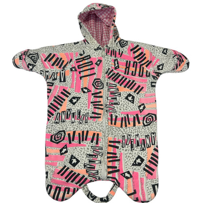 Vintage Baby Hoodie in Multi-Color Pattern with Hood, Full-Zip and Unique Graphic Design