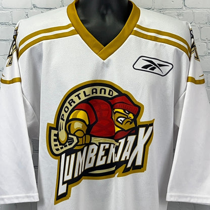Portland Lumberjax Jersey White NLL Lacrosse Official Reebok Shirt L Large