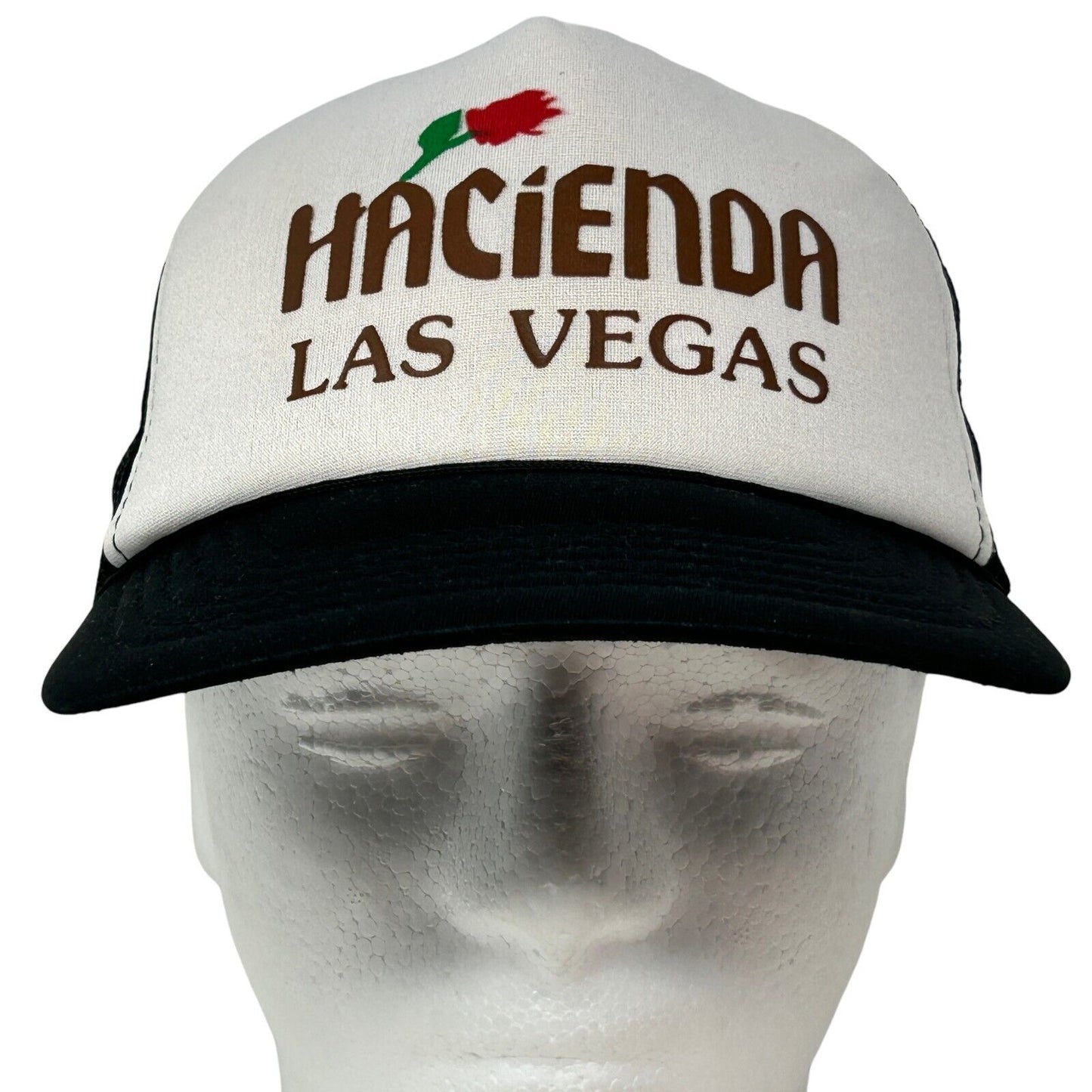 Hacienda Casino Vintage 80s Trucker Hat Las Vegas Black Snapback Baseball Cap