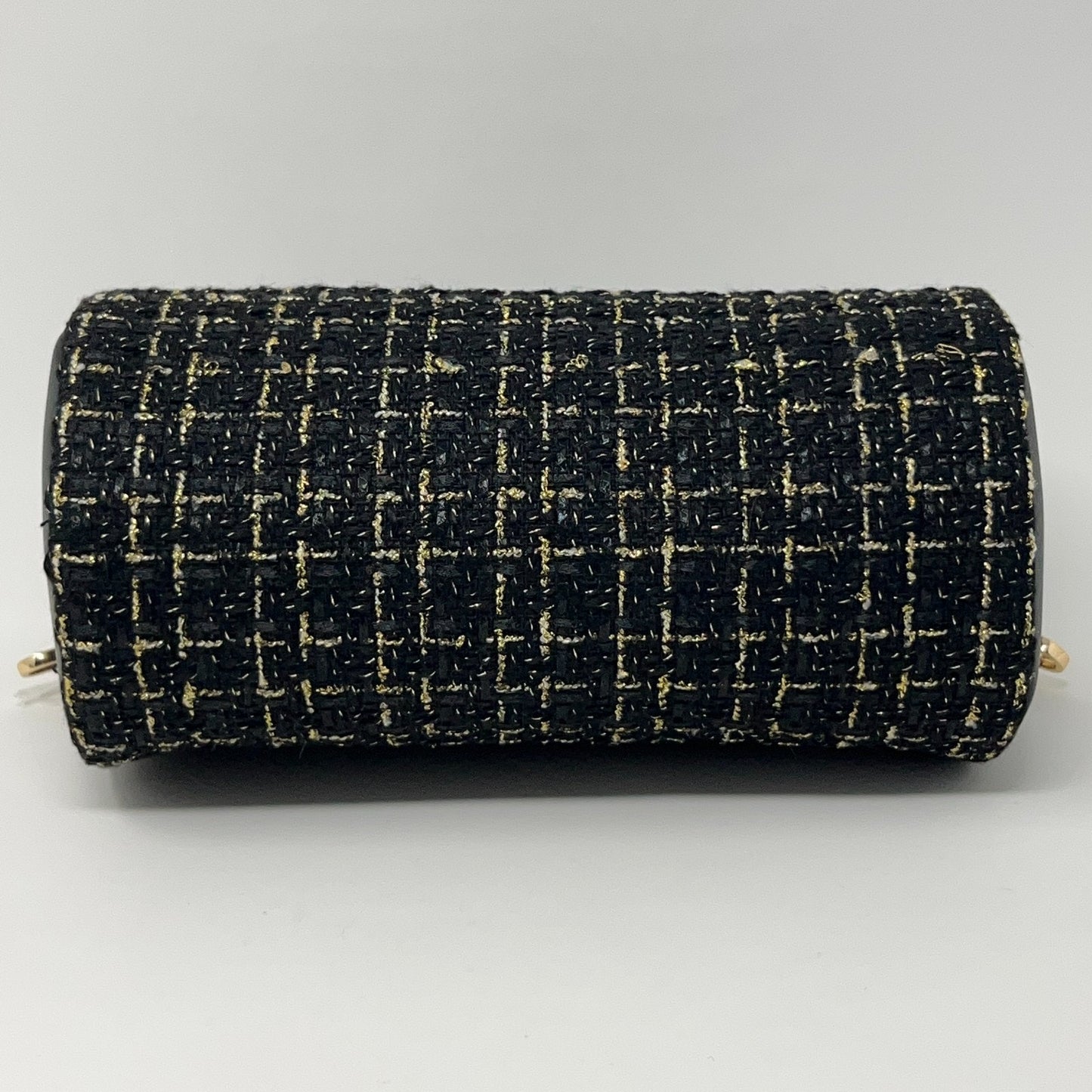 Badgley Mischka Leather Crossbody Mini Bag in Black with Gold Accents, Side View