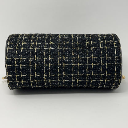 Badgley Mischka Leather Crossbody Mini Bag in Black with Gold Accents, Side View