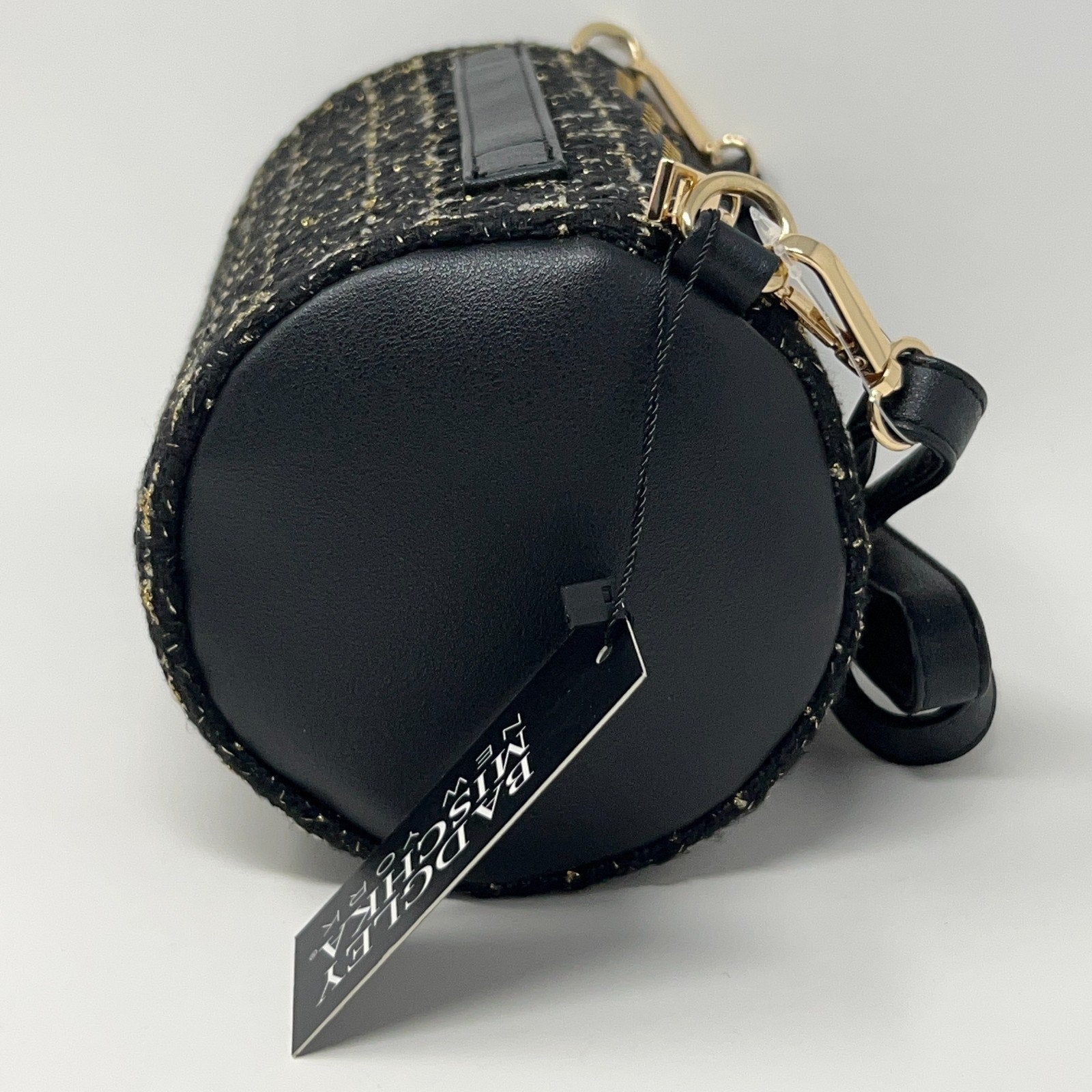 Badgley Mischka Leather Crossbody Mini Bag Black Round Shape Side View