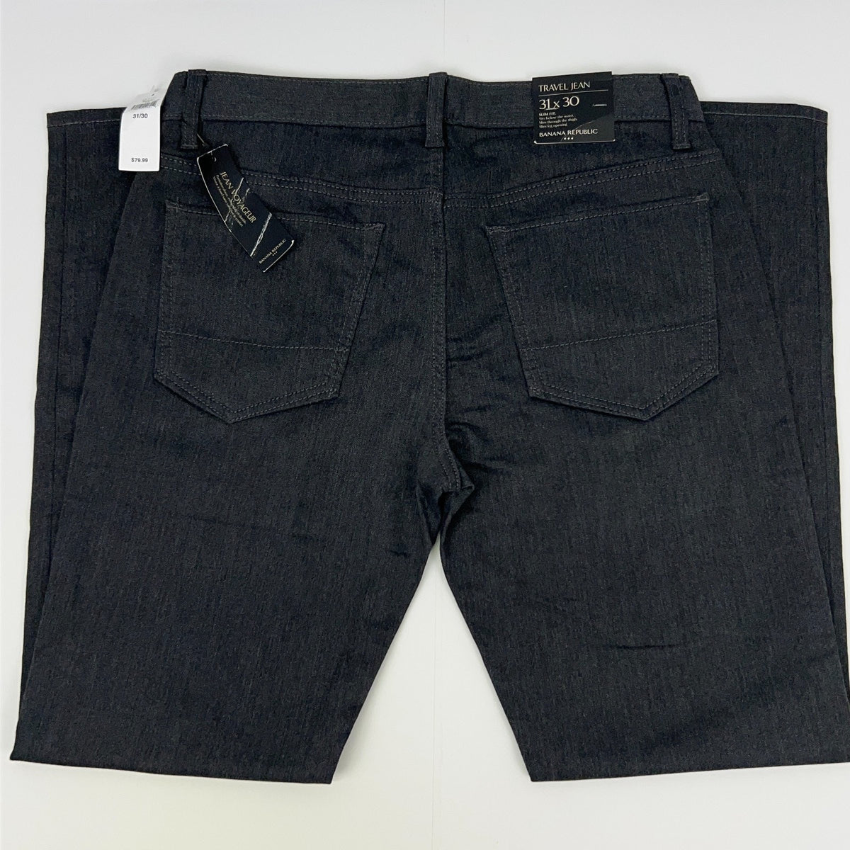 Banana Republic Dark Wash Tall 31x30 Jeans with Classic Five-Pocket Design and Back Pockets Detail
