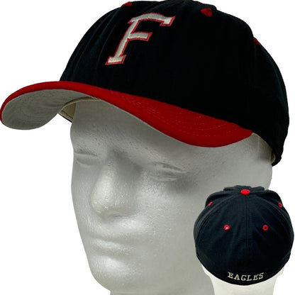 New Era Vintage Baseball Hat in Navy Red Size Adjustable with Front and Back View