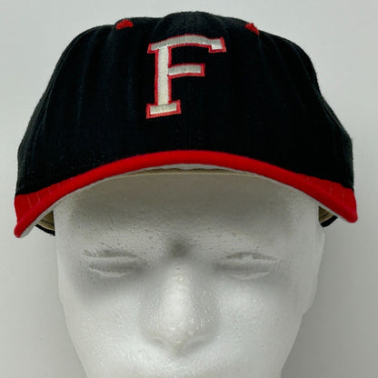 New Era baseball hat black red vintage front view
