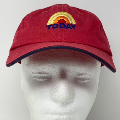 NBC Today Show Rainbow Logo Dad Hat Red Strapback Baseball Cap Adult Adjustable