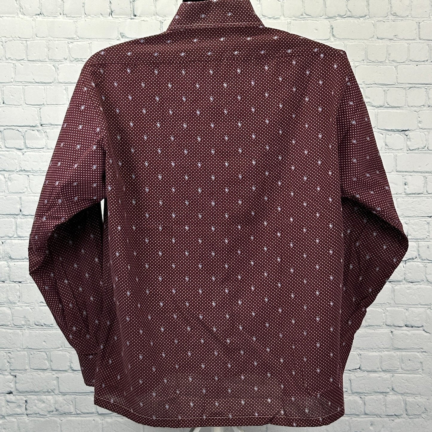 Vintage 70s Kingsport Button Front Shirt Big Collar Disco Polka Dots Red L Large - Neon Vintage