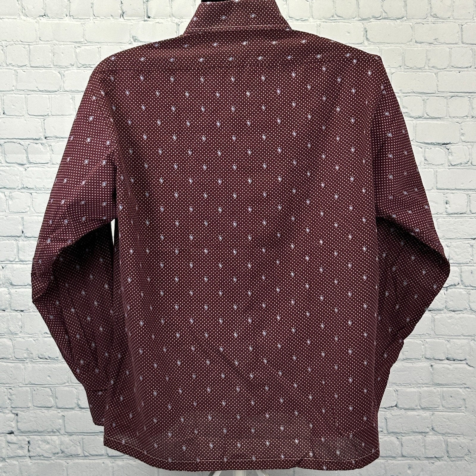 Vintage 70s Kingsport Button Front Shirt Big Collar Disco Polka Dots Red L Large - Neon Vintage