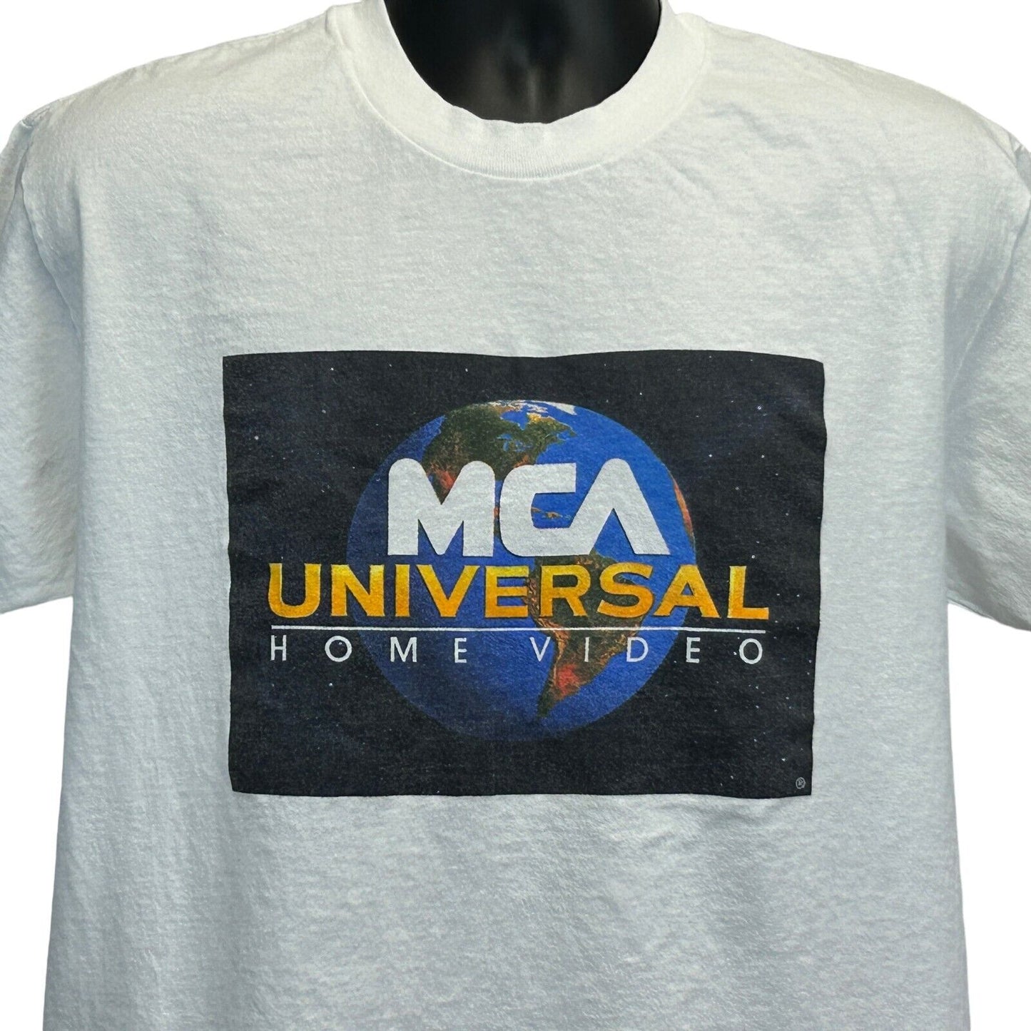 Camiseta MCA Universal Home Video, gran película vintage de los años 90 en VHS, para hombre, color blanco