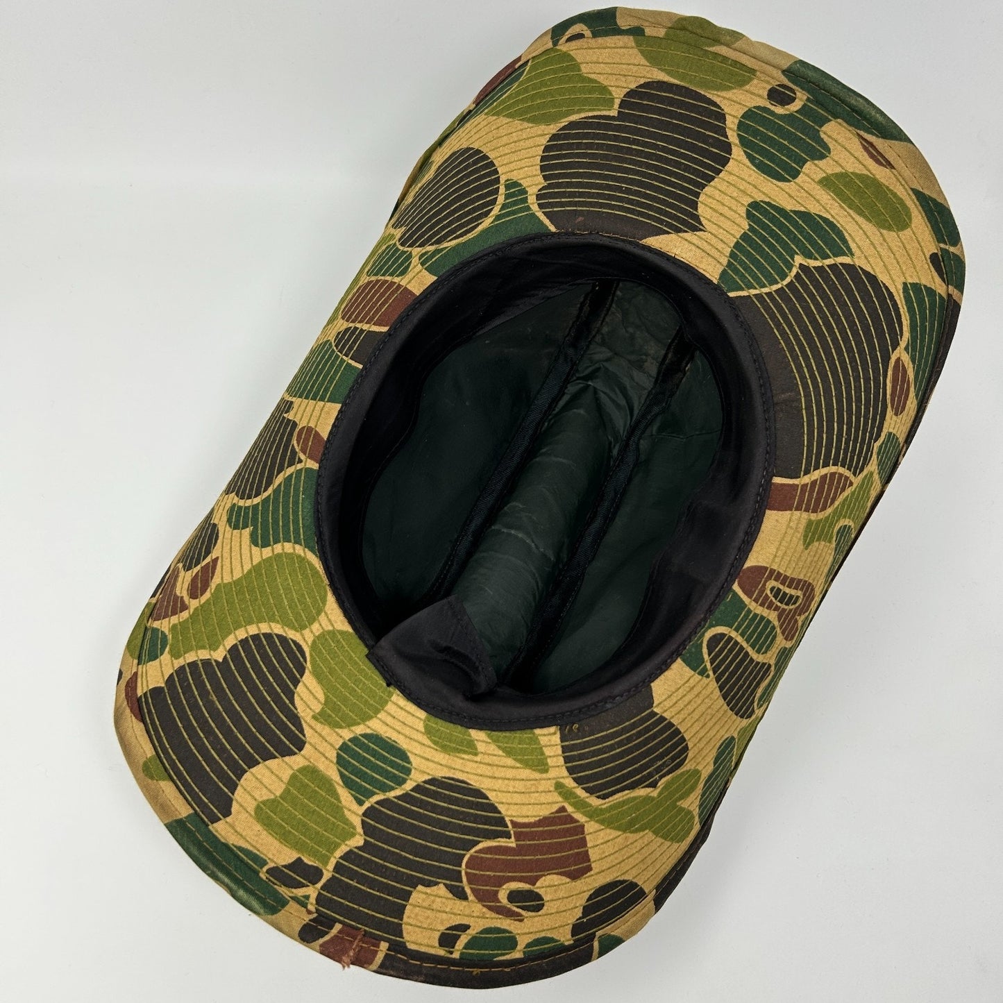 Vintage Camouflage Cowboy Western Hat Camo Army Military Beige S Small 55 cm