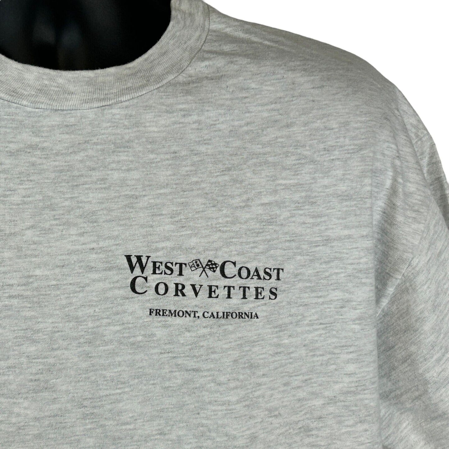 West Coast Corvettes Vintage 90s T Shirt X-Large Fremont California C2 Mens Gray