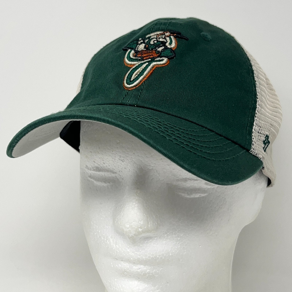 Greensboro Grasshoppers Hat Baseball Cap 47 Brand MiLB Green Mesh Trucker S-M