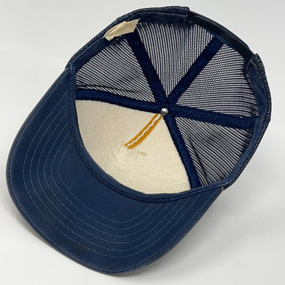 Vintage 80s Mountain Grove Auto Salvage Trucker Hat Baseball Cap Snapback Blue